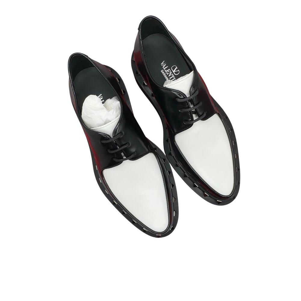 Valentino Garavani Rockstud M-Way Derby Black Leather Shoes EU 38.5 - Picture 11 of 16